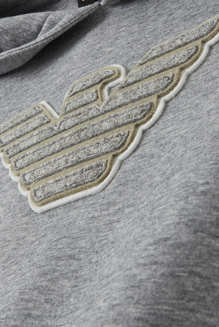 Sweatshirt Hoodie with Logo Patch